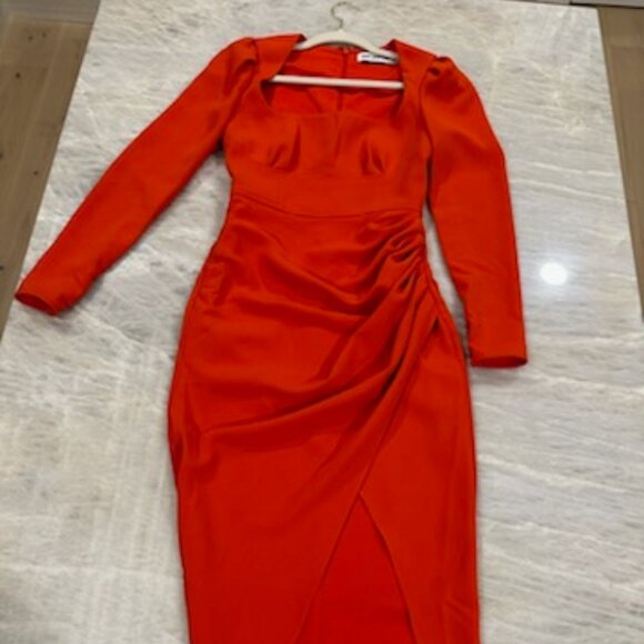 SELF-PORTRAIT gathered crepe midi dress - Picture 2 of 3